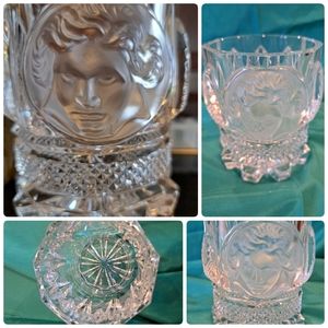 Gorgeous Bohemian Bowl with man's face possibly Harrachsdorf, circa 1840